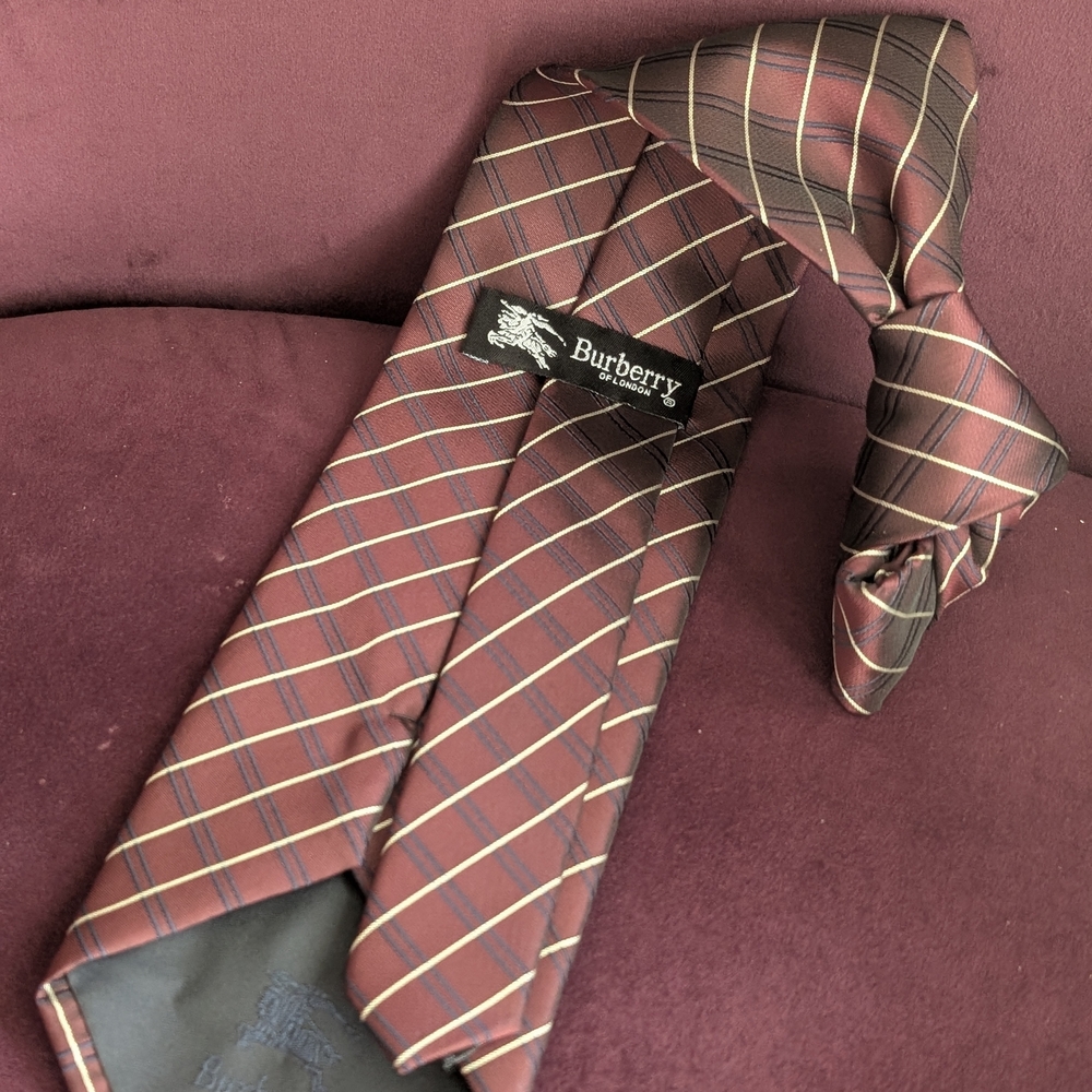 Burberry Burgundy Striped Tie